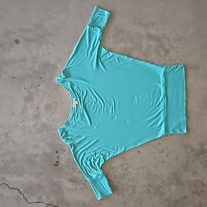 Zenana Outfitters blue green dolman sleeve banded bottom 3/4 sleeve shirt small